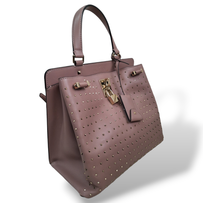 Bolsa Tote Valentino Joylock Handle Studs Rose