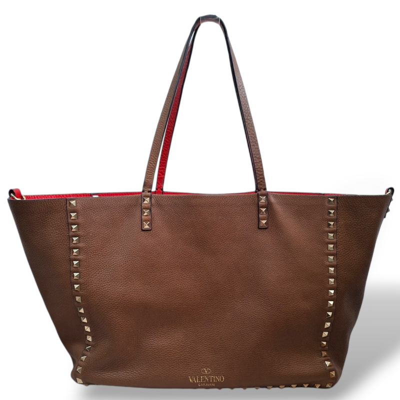 Bolsa Valentino Tote Rockstud Caramelo 
