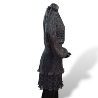 Vestido Parker em Lurex Preto e Prata