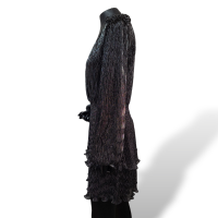 Vestido Parker em Lurex Preto e Prata