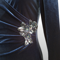 Vestido Muse em Veludo Molhado Azul - 40