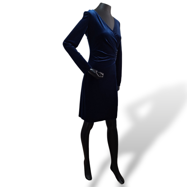 Vestido Muse em Veludo Molhado Azul - 40