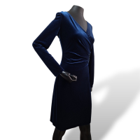 Vestido Muse em Veludo Molhado Azul - 40