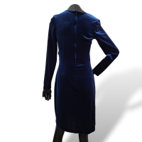 Vestido Muse em Veludo Molhado Azul - 40