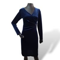 Vestido Muse em Veludo Molhado Azul - 40