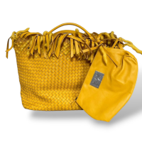 Bolsa Bottega Veneta Intrecciato Amarela