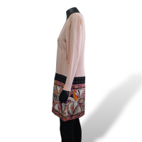 Vestido Emilio Pucci Pêssego com Barra Estampada - 40
