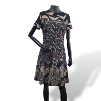 Vestido Valentino Preto Estampado-P