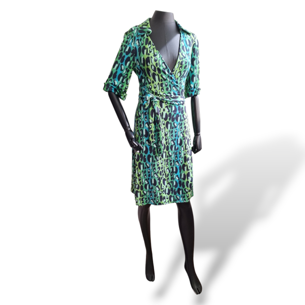 Vestido Diane Von Furstenberg Verde Estampado-40