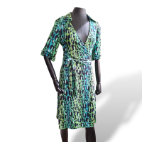 Vestido Diane Von Furstenberg Verde Estampado-40