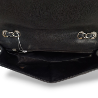 Bolsa Chanel Clássica Jumbo Single Flap Caviar Preta com Ferragens Prata