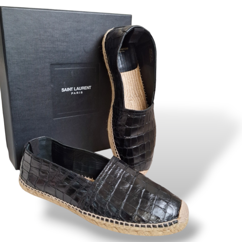 Alpargatas Yves Saint Laurent Couro Preto Masculino - 41 Alpargatas Yves Saint Laurent Couro Preto Masculino - 41