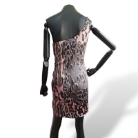 Vestido Roberto Cavalli Estampado de Um Ombro Só - 42