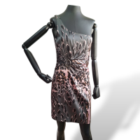 Vestido Roberto Cavalli Estampado de Um Ombro Só - 42