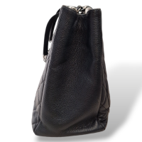 Bolsa Chanel Shopper Preta Caviar Com Ferragem Prata