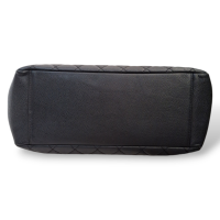 Bolsa Chanel Shopper Preta Caviar Com Ferragem Prata