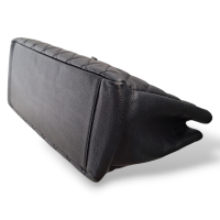Bolsa Chanel Shopper Preta Caviar Com Ferragem Prata
