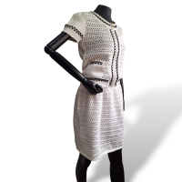 Conjunto Red Valentino Tricô Branco Detalhes Preto - M