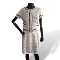 Conjunto Red Valentino Tricô Branco Detalhes Preto - M