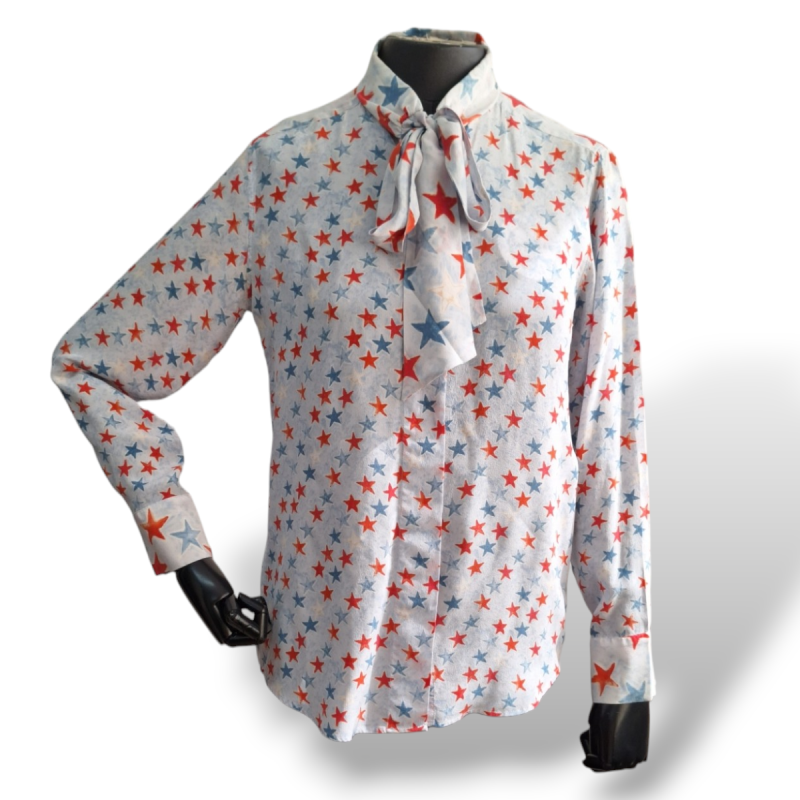 Camisa Sandro em Seda Estampa Estrelas - 36 Camisa Sandro em Seda Estampa Estrelas - 36