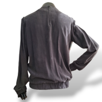 Blusa Patricia Motta de Seda com Couro de Python - 38