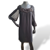 Vestido Catherine Malandrino Embellished Preto Seda-38