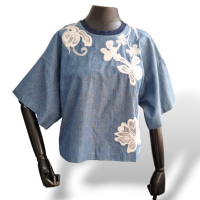 Blusa Phillip Lim Jeans com Bordado Off White - 36