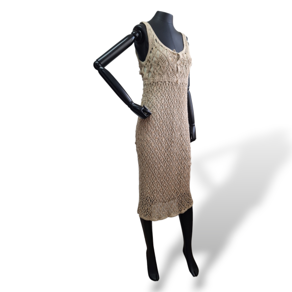 Vestido Alberta Ferretti Crochê Bege - P