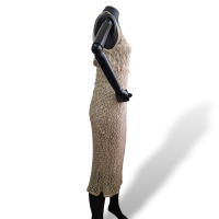 Vestido Alberta Ferretti Crochê Bege - P