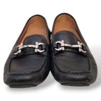 Mocassim Salvatore Ferragamo Preto com Fivela Prata - 34