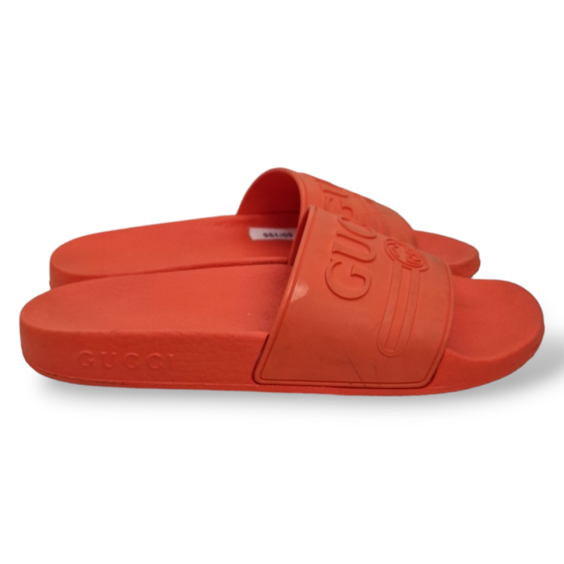 Chinelo Gucci Laranja em Borracha - 34