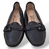 Mocassim Salvatore Ferragamo Azul Marinho-35,5