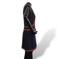 Vestido Chanel Azul Marinho C/ Detalhes Vermelho-38