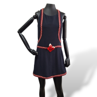 Vestido Chanel Azul Marinho C/ Detalhes Vermelho-38
