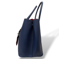 Bolsa Prada Double Saffiano Azul Média