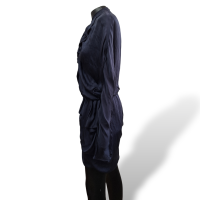 Vestido Lanvin Azul Marinho Seda-36