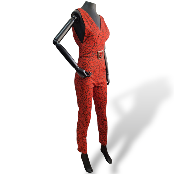 Macacão Paula Raia Vermelho c/ preto - Na Etiqueta-36