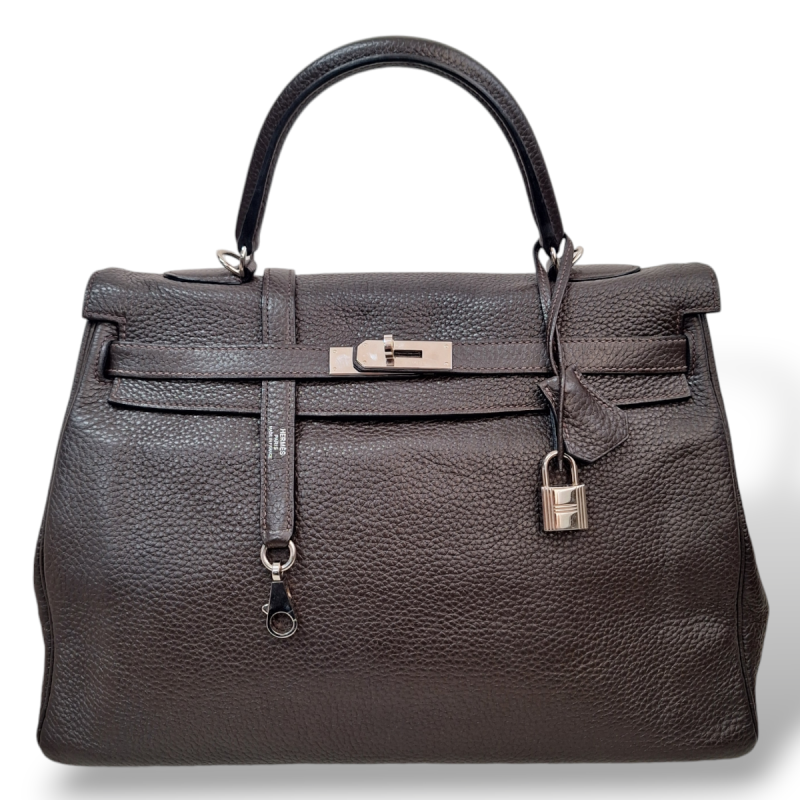 Bolsa Hermès Kelly 35 Marrom - Ferragens Palladium