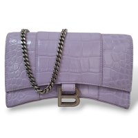Bolsa Balenciaga Hourglass Croco Lilás