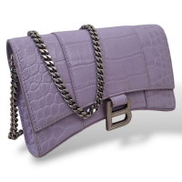 Bolsa Balenciaga Hourglass Croco Lilás
