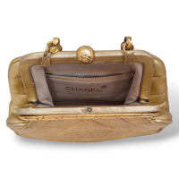 Bolsa Chanel Dourada CC Vintage Dourado