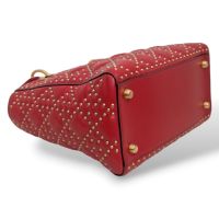 Bolsa Christian Dior Lady Dior Supple Studded Média Vermelha 
