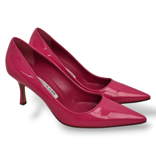 Scarpin Manolo Blahnik Verniz Rosa - 37