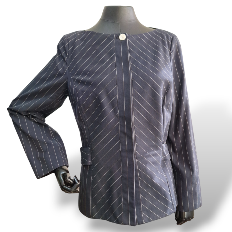 Blazer Carolina Herrera Azul Marinho Listrado -42