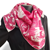 Lenço Chanel Seda Rosa
