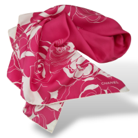 Lenço Chanel Seda Rosa