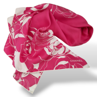 Lenço Chanel Seda Rosa