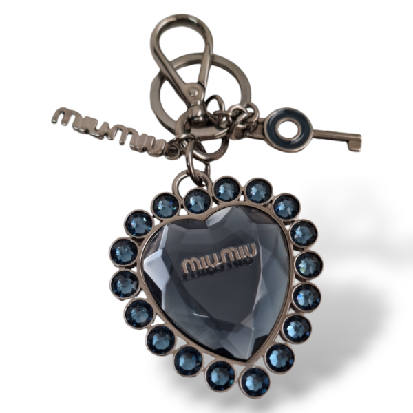 Chaveiro Miu Miu em Cristal Azul 