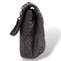 Bolsa Tiracolo Bottega Veneta Olimpia Intrecciato Cinza