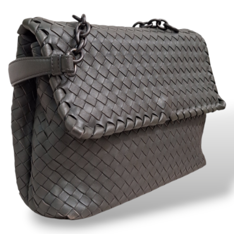 Bolsa Tiracolo Bottega Veneta Olimpia Intrecciato Cinza Bolsa Tiracolo Bottega Veneta Olimpia Intrecciato Cinza
